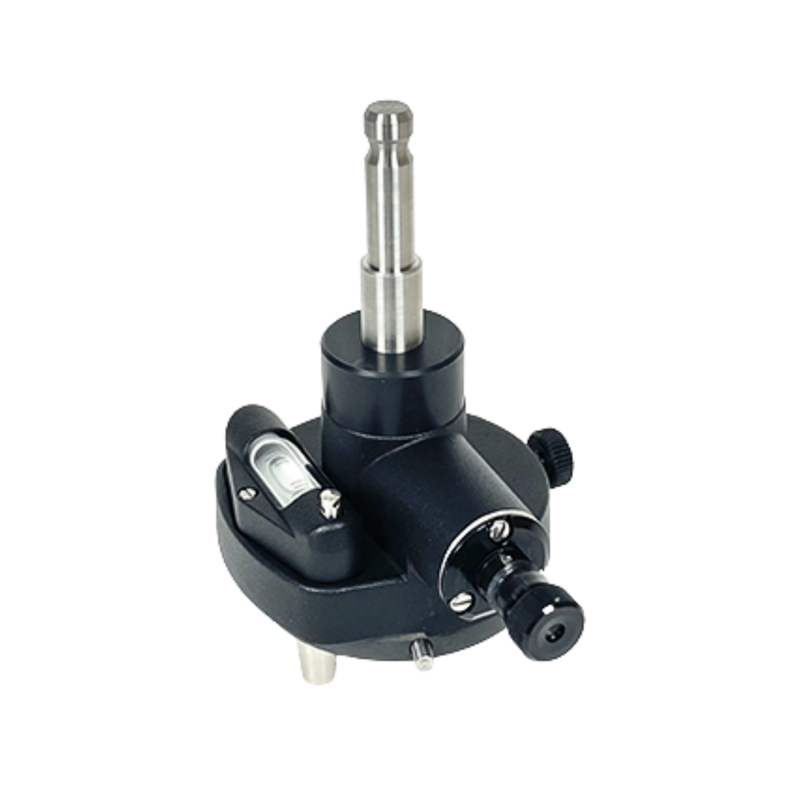 Adaptador rotativo gris y nivel tubular
